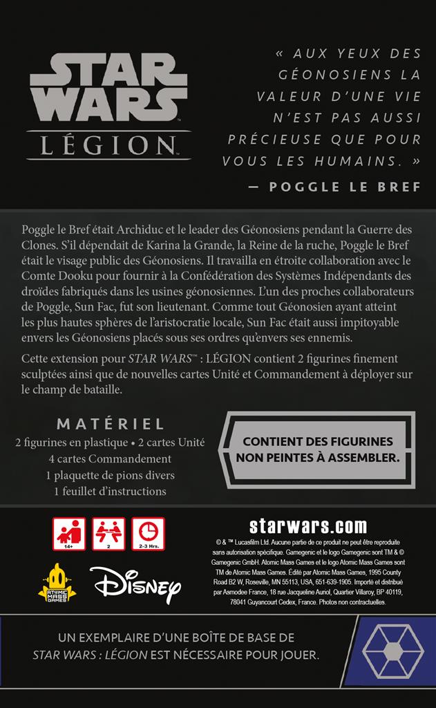 SW Legion : Sun Fac & Poggle Ext. Commandant/Agent